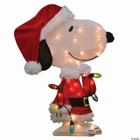 Northlight 24" Lighted Santa Snoopy with String Lights Outdoor Christmas Yard Decoration ...