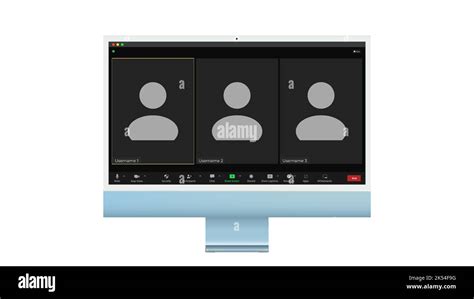 Video conference user interface, Three users. Video conference calls ...