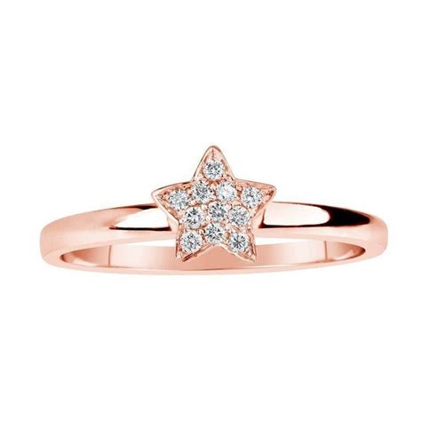 Rose Gold Diamond Star Ring in 2021 | Colored diamond rings, Pink gold ...