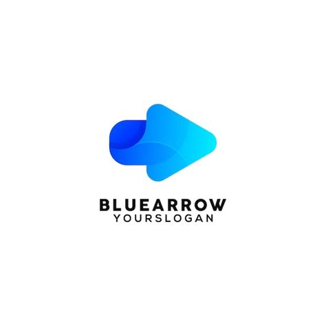 Premium Vector | Blue arrow colorful logo design template