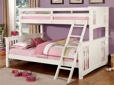 Spring Creek White Twin Extra Large Twin Over Queen Bunk Bed from Furniture of America (CM ...