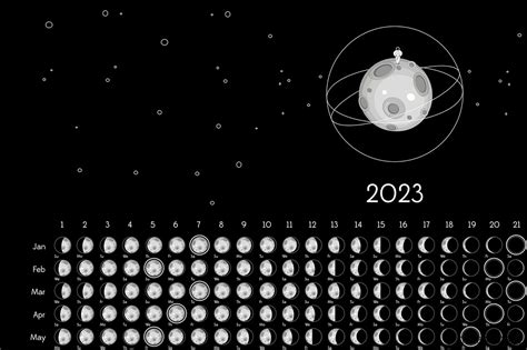 Kalendarz księżycowy 2023 czarny - Pakamera.pl