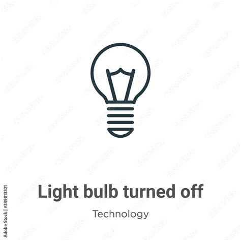 Light bulb turned off outline vector icon. Thin line black light bulb ...