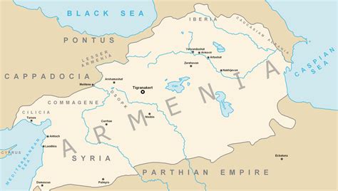 The Armenian Empire at its territorial peak under Tigranes the Great (c. 80 BC) [1500 × 850 ...