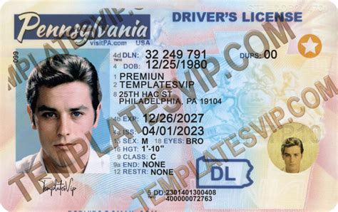 Pennsylvania (PA) – Drivers License PSD Template Download 2023 V2 ...