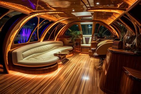 Premium AI Image | Modern Boat Interior with Elegant Adornments