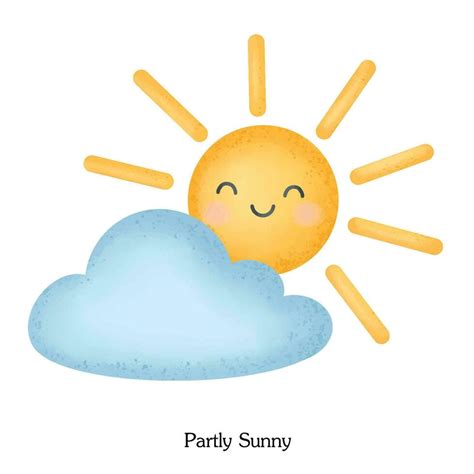 cute partly sunny cartoon drawing 27193496 Vector Art at Vecteezy