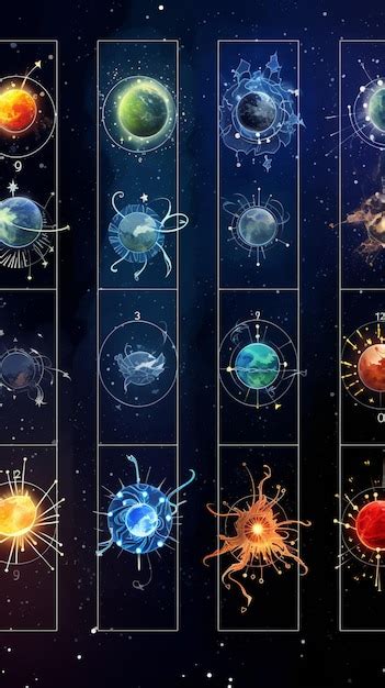 Premium Photo | A close up of a diagram of different planets and their ...