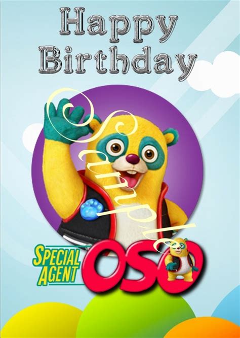 Personalised Special Agent Oso Birthday Card by CardsUCantGet