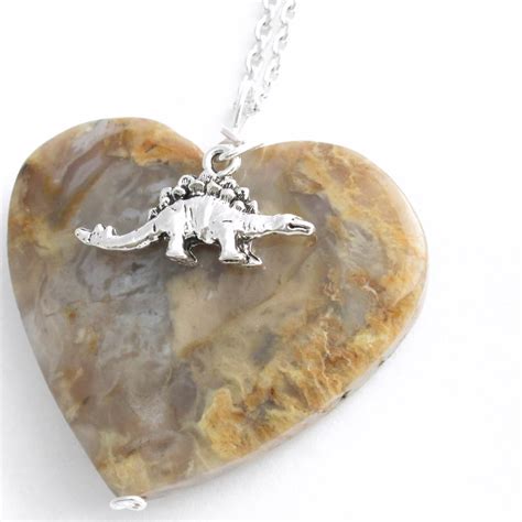 Dinosaur Coprolite Heart Pendant, Agatized Fossil Dung Jewellery — CindyLouWho2