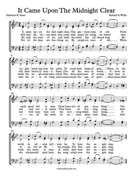 Free Choir Sheet Music – It Came Upon The Midnight Clear – Michael Kravchuk