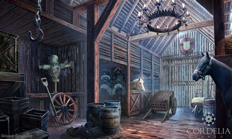 Stables - game scene by aleksandr-osm | Иллюстрация зданий, Здания, Иллюстрации