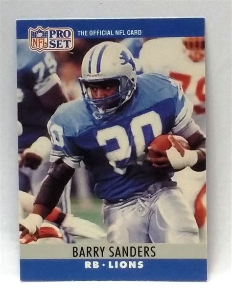 1990 Pro Set #102 Barry Sanders ROOKIE CARD, RB, Lions | Cards, Lions, Football helmets