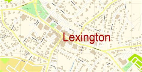 Lexington Area Massachusetts US Map Vector Exact City Plan High Detailed Street Map editable ...