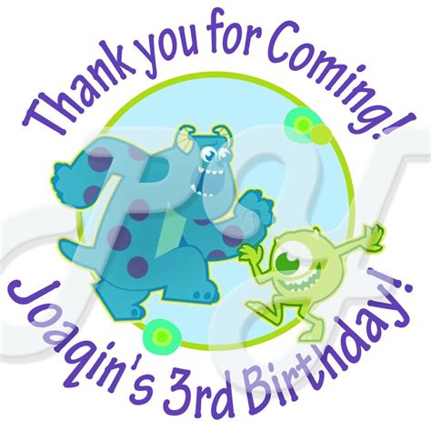 24 Monsters University Personalized Birthday Stickers | Birthday stickers, Personalized birthday ...