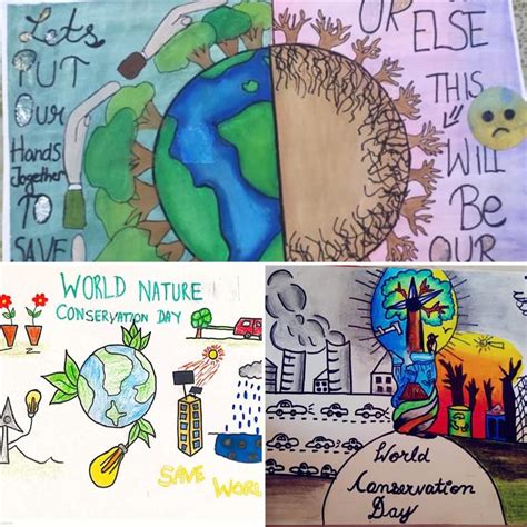 Students make posters on World Nature Conservation Day