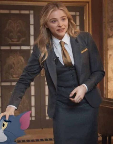 Kayla Tom And Jerry Blazer | Chloë Grace Moretz Black Blazer