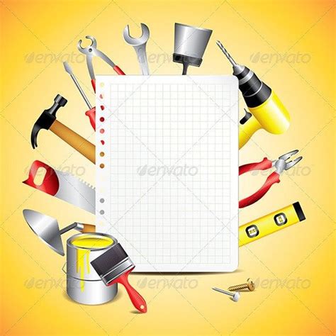 Construction Tools with Blank Paper | Construction tools, Sheet of paper, Paper