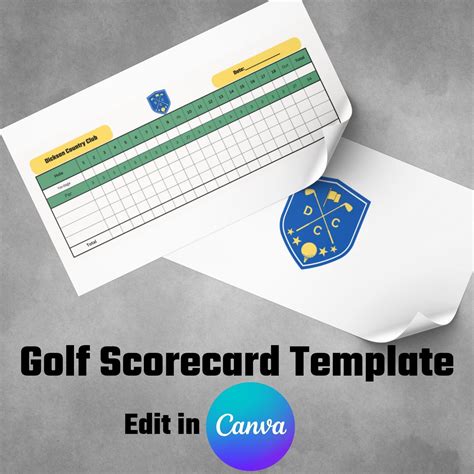 Golf Course Scorecard Editable Canva Template - Etsy