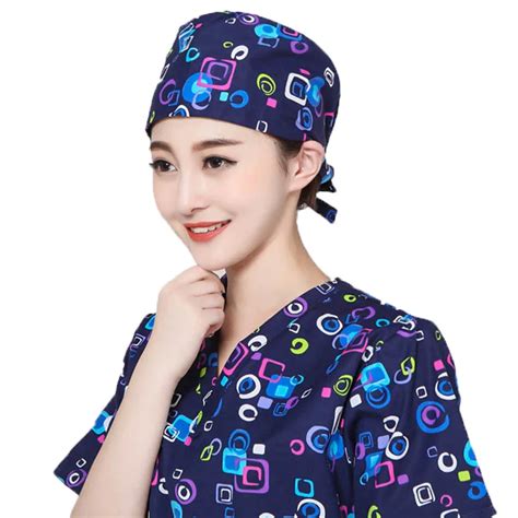 Surgical Caps Medical Cap Mens Cotton Printing Hospital Doctor Surgery Hat Adjustable Size ...