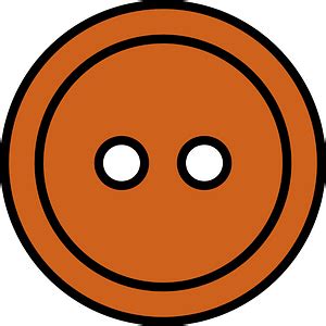 Orange round button with two holes clipart. Free download transparent .PNG | Creazilla