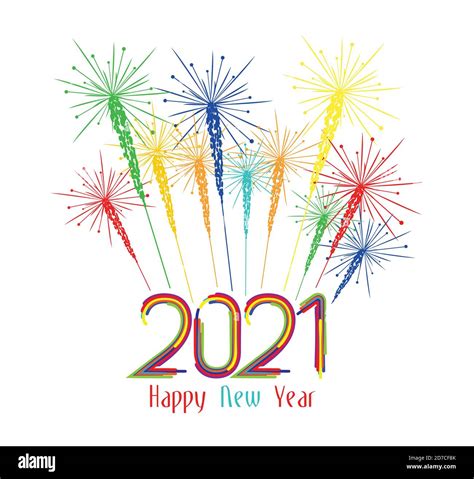 Happy new year fireworks 2021 holiday background design Stock Vector ...