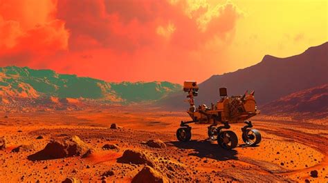 Premium AI Image | Rover Exploring A Martian Landscape In Vibrant ...