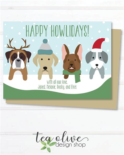 Happy Howlidays Dog Christmas Card / Christmas Dogs Photo Card / Puppy ...