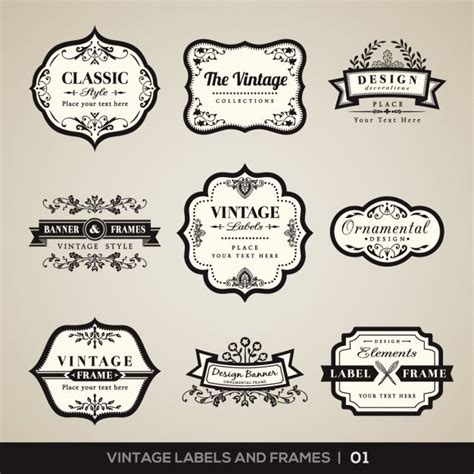 Vintage labels and frames collection Free Vector | Free Vector #Freepik ...