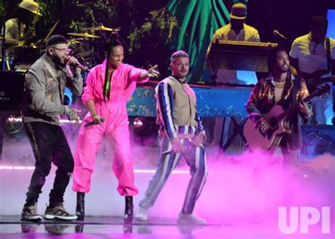 Photo: Farruko, Alicia Keys and Pedro Capo perform at Latin Grammy Awards in Las Vegas ...