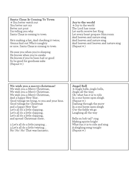 Christmas Songs Lyrics | PDF