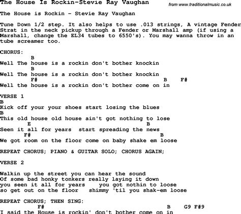 Blues Guitar lesson for The House Is Rockin-Stevie Ray Vaughan, with ...