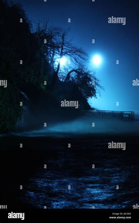 rhine falls at night Stock Photo - Alamy