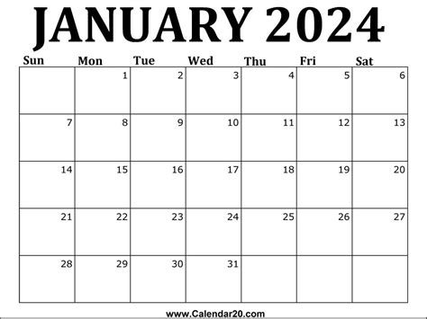 Printable January 2024 Calendar With Holidays - Printable Online