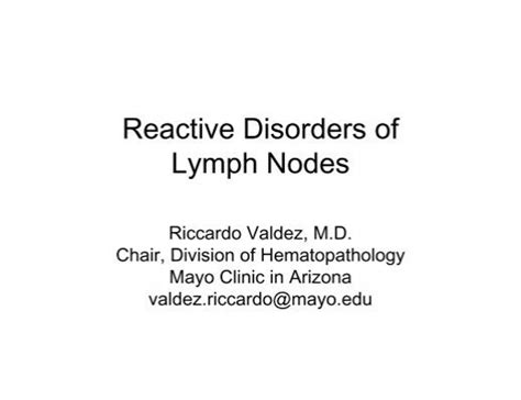 Reactive Disorders of Lymph Nodes - Pathology