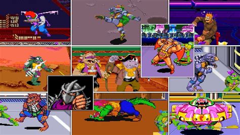 TMNT Turtles In Time All Bosses All Cutscenes (SNES) - YouTube