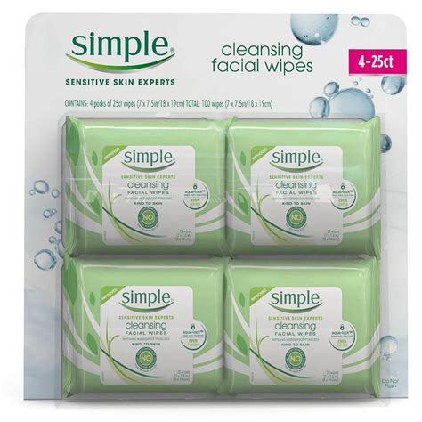 Simple Cleansing Facial Wipes, 4 pk./25 ct. - Walmart.com - Walmart.com