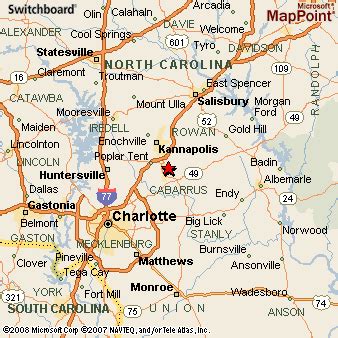 Concord, North Carolina Area Map & More