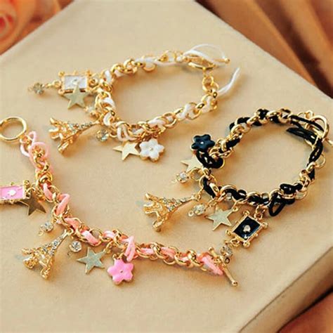 Star Bracelet Women bracelet Korean fashion five leaves and flowers ...