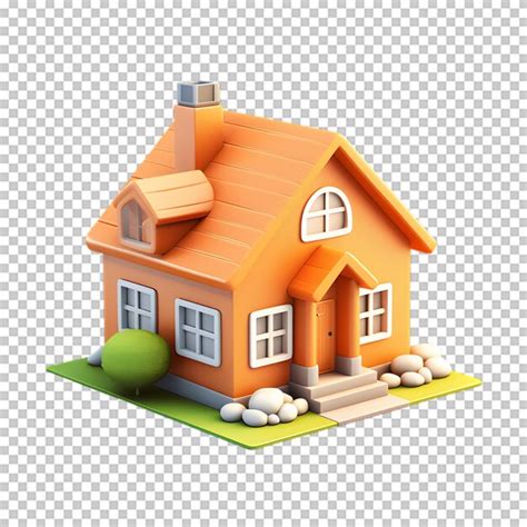 Premium PSD | 3d house illustration isolated on transparent background
