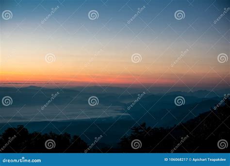 Mountain Scenery in Sunrise Stock Image - Image of national, hill ...