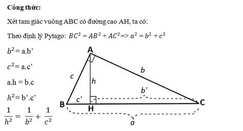 [CHUẨN NHẤT] Tính chất đường cao trong tam giác vuông