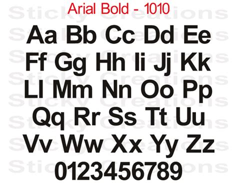 Arial Bold Font - Custom Text Letters Vinyl Sticker Decal Graphic ...