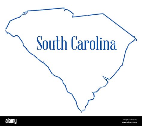 Outline map of the state of South Carolina Stock Photo - Alamy