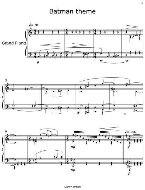 Batman theme - Sheet music for Piano