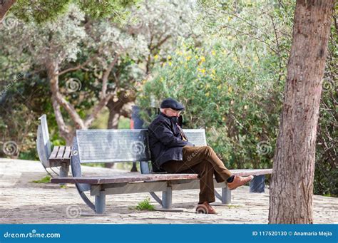 Senior Man Sitting Alone on a Bench Editorial Image - Image of bench ...