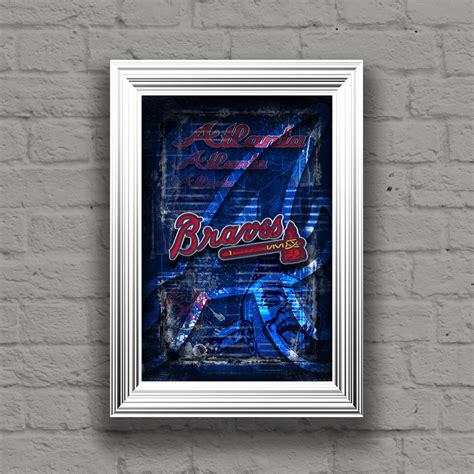 Atlanta Braves Baseball Poster, Braves Print, ATL Braves Gift, Braves – McQDesign