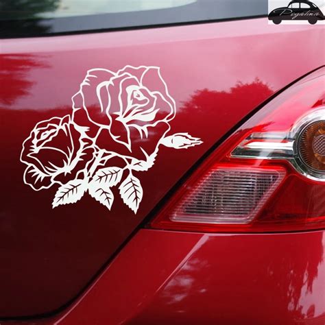 Pegatina Flower Rose Sticker Car Decal Posters Vinyl Wall Decals Decor Mural Sticker-in Car ...
