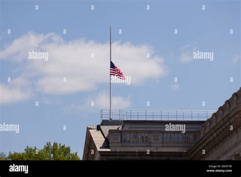 American flag at half staff Stock Photo - Alamy