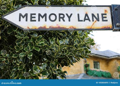 Take a Trip Down Memory Lane Signpost with Holly Background Stock Image - Image of holly ...